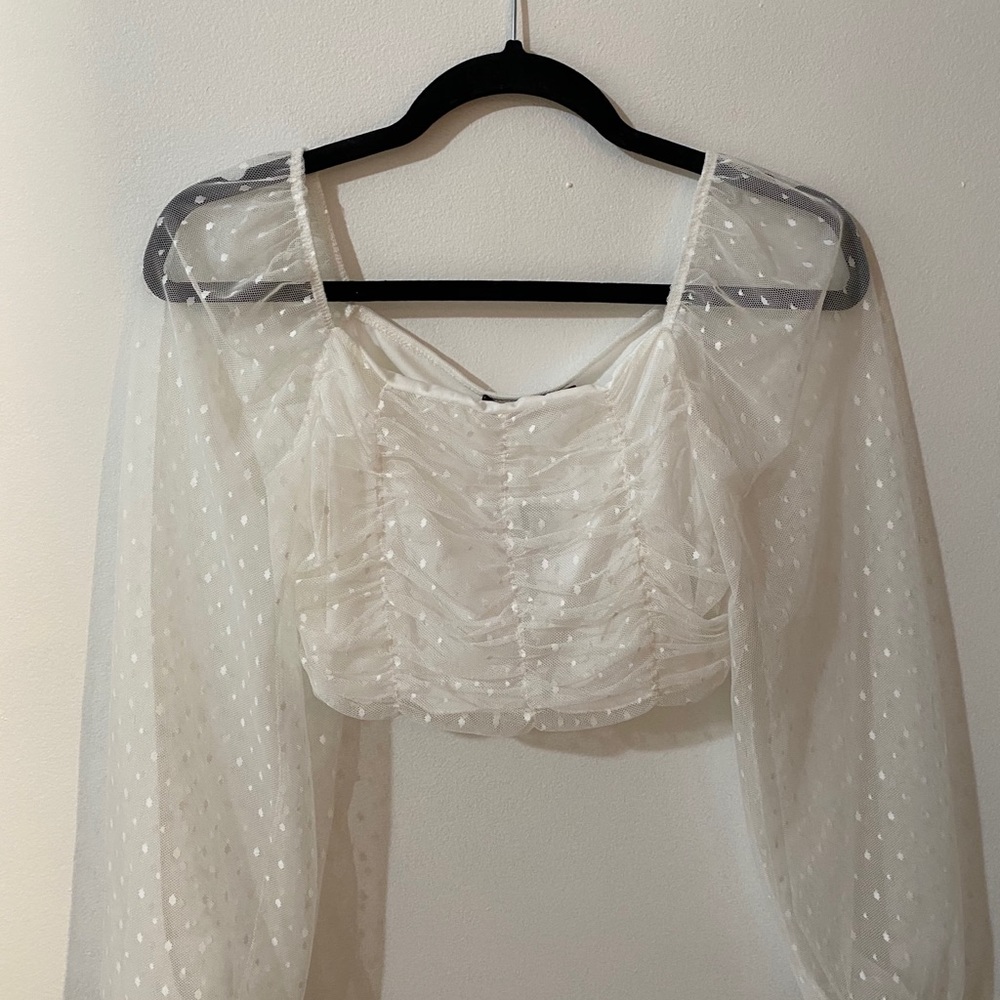 White Crop Blouse